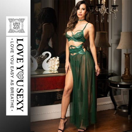 Plunging Lace Underwire Bra